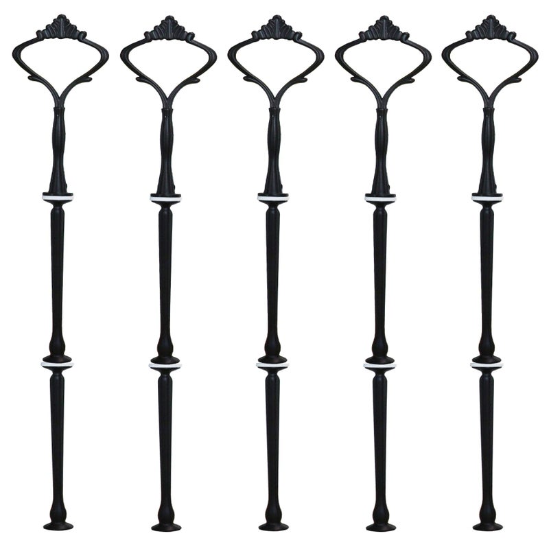 Happy Will 3 Tier Cake Stand Fitttings Kits Fruit Cake Plate Handle Fitting Cupcake Hardware Rod Stand Holder Black Crown 5 Setsï¼ˆPlate not Includedï¼‰ - Image 2